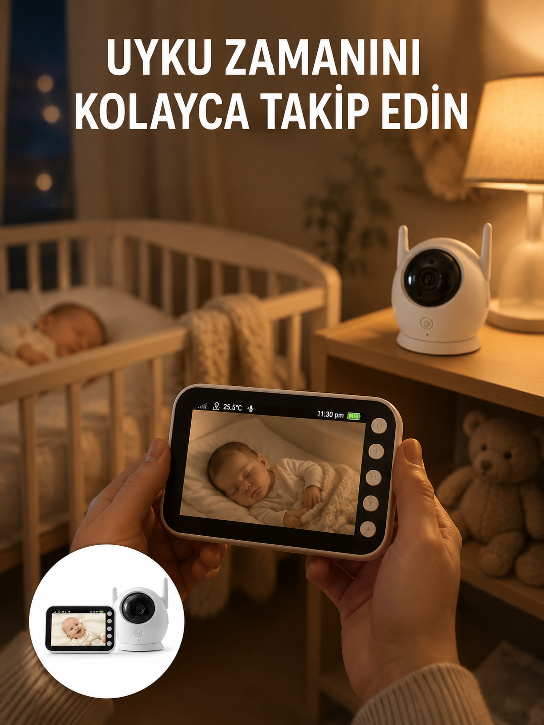 Gece Görüşlü Hareket Takipli Bebek Kamera Sistemi - Lisinya Gece Görüşlü Hareket Takipli Bebek Kamera Sistemi - Lisinya