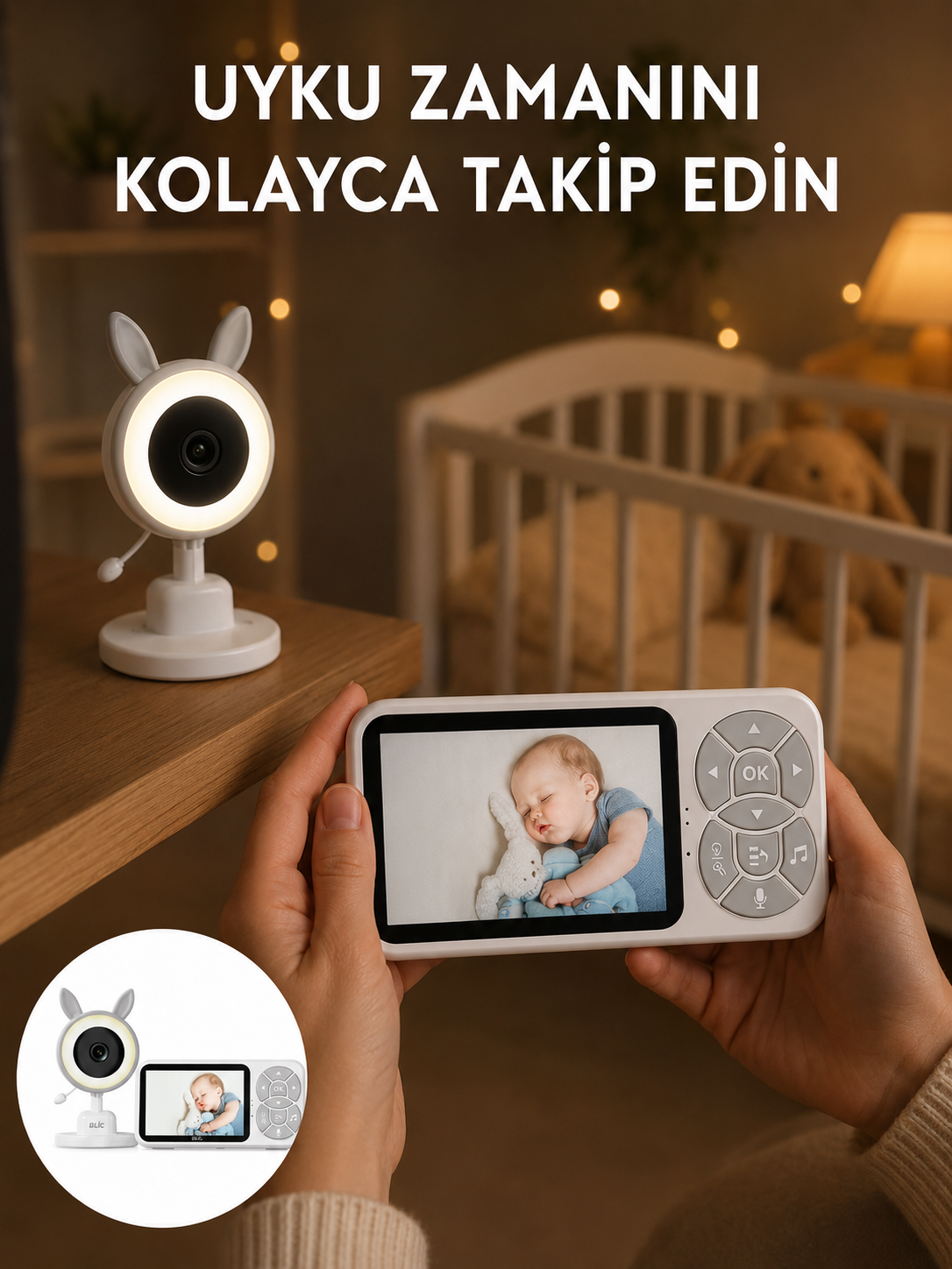 LCD Ekranlı Bebek İzleme Kamerası Ninnili Gece Görüşlü Güvenlik Sistemi - Lisinya LCD Ekranlı Bebek İzleme Kamerası Ninnili Gece Görüşlü Güvenlik Sistemi - Lisinya