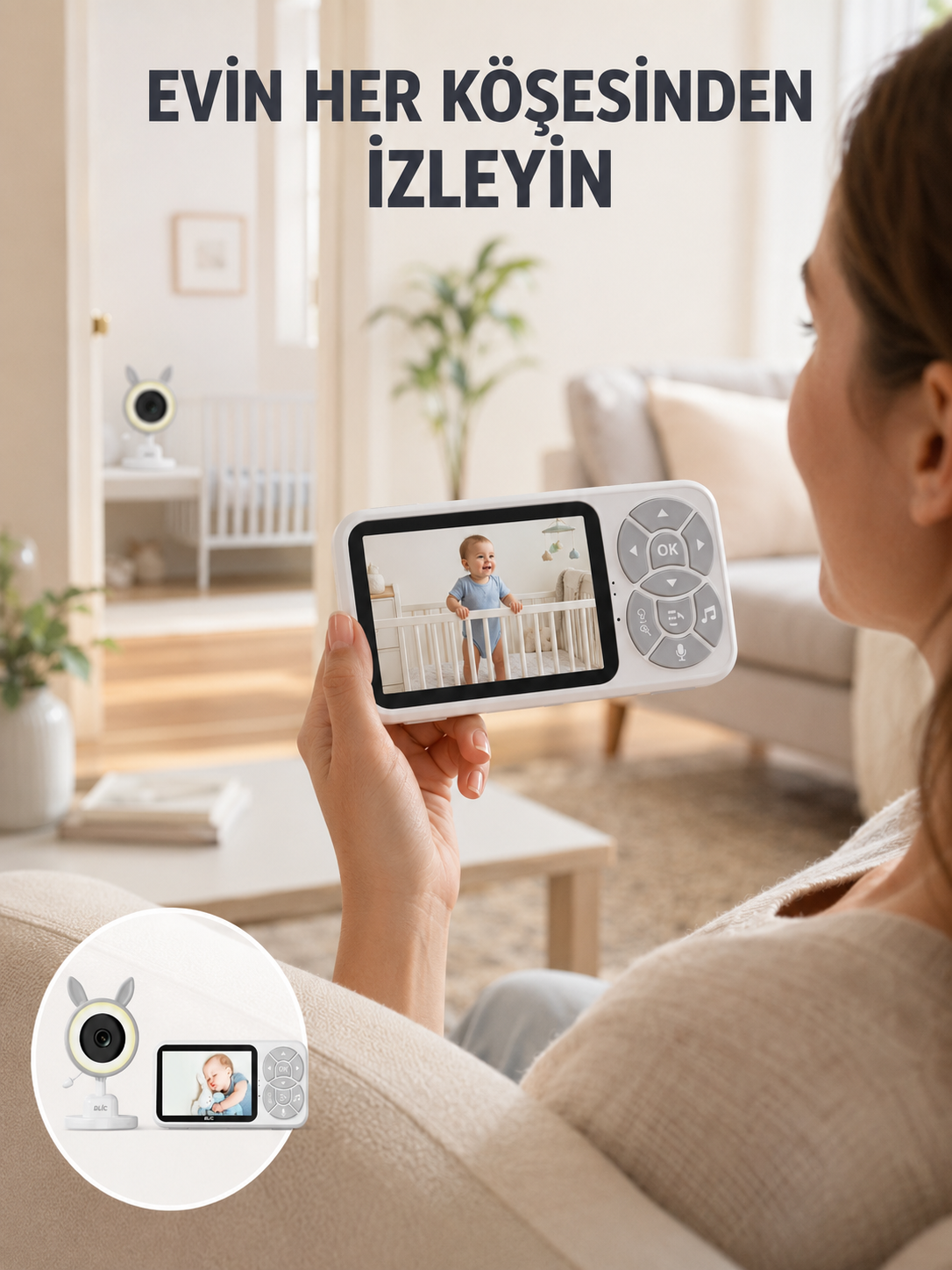 Çoklu Kamera Destekli Bebek İzleme Sistemi RGB Gece Lambalı - Lisinya