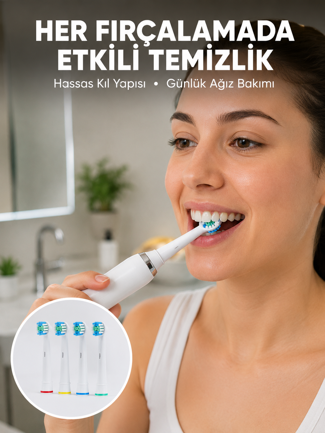 Günlük Ağız Bakımı İçin Nazik ve Etkili Yedek Başlık Seti - Lisinya
