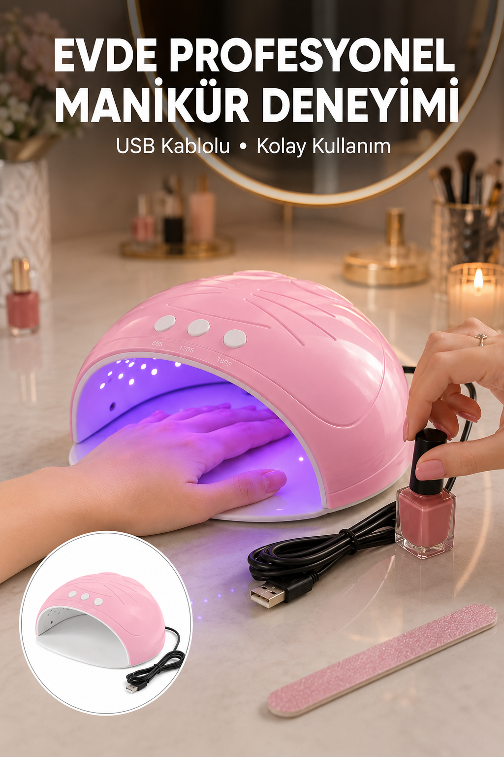 45W Güçlü Ultraviyole Işıklı Oje Kurutucu Cihaz - Lisinya