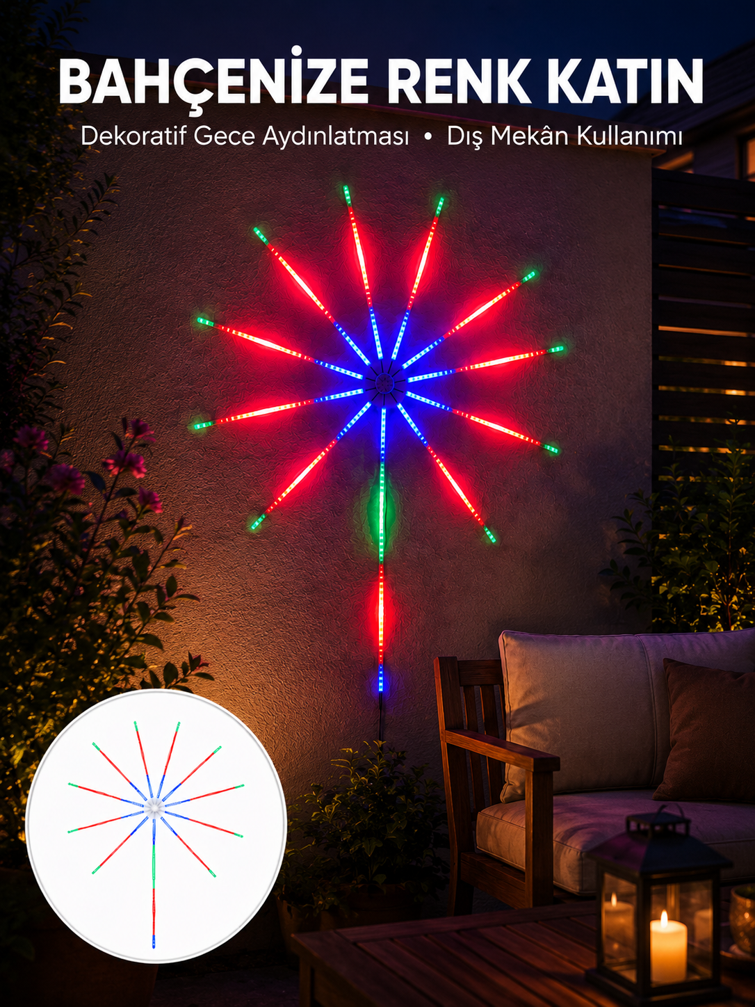 Modüler RGB LED Duvar Işığı Havai Fişek Efektli Uzaktan Kumandalı - Lisinya Modüler RGB LED Duvar Işığı Havai Fişek Efektli Uzaktan Kumandalı - Lisinya