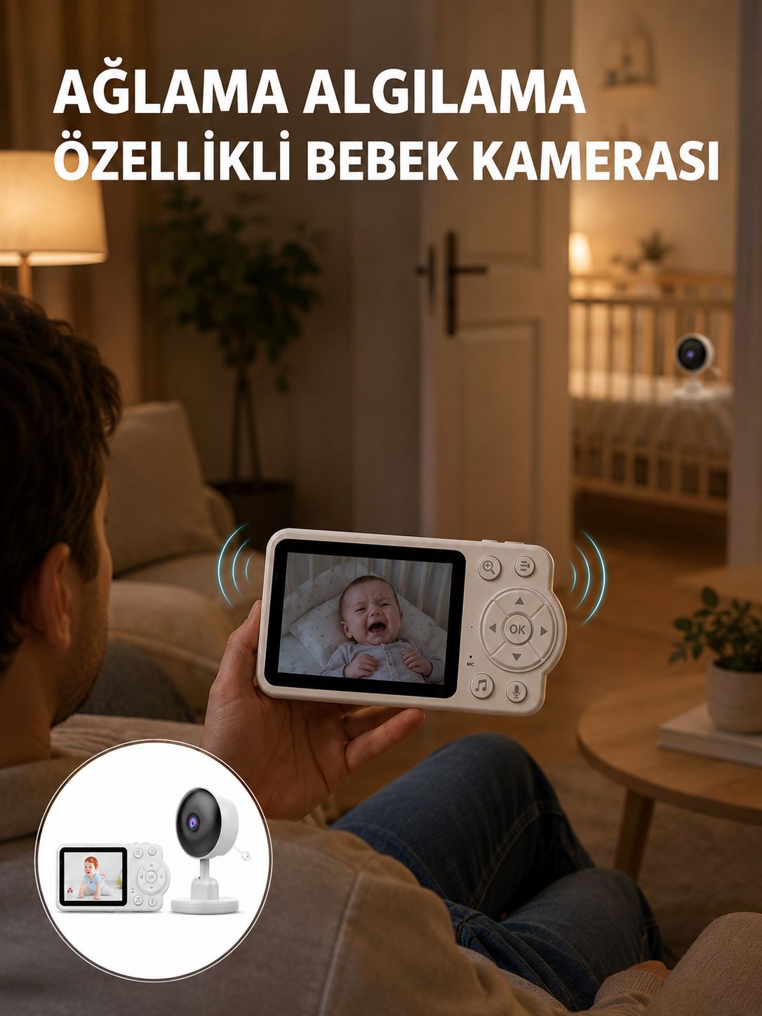 WiFi Gerektirmeyen Dijital Şifrelemeli Bebek Monitörü - Lisinya WiFi Gerektirmeyen Dijital Şifrelemeli Bebek Monitörü - Lisinya
