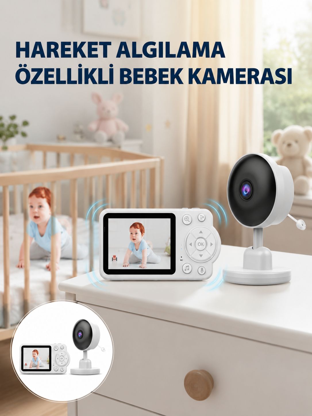 Gece Görüşlü Bebek Kamerası Ninni ve Alarm Özellikli - Lisinya Gece Görüşlü Bebek Kamerası Ninni ve Alarm Özellikli - Lisinya