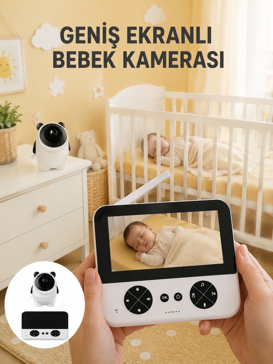 720P HD Gece Görüşlü Kablosuz Bebek Kamerası İki Yönlü Sesli - Lisinya 720P HD Gece Görüşlü Kablosuz Bebek Kamerası İki Yönlü Sesli - Lisinya