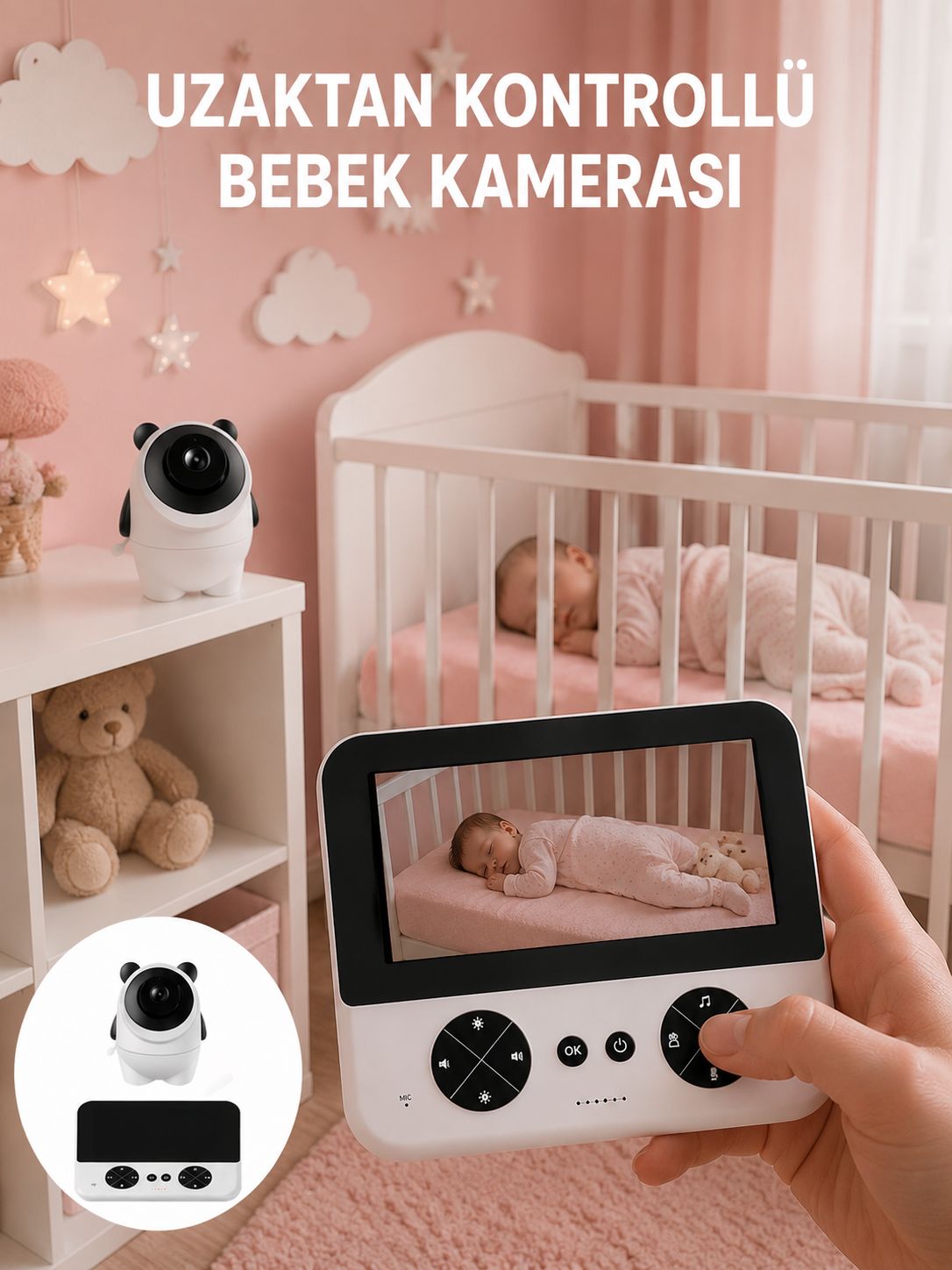 Geniş Ekranlı Bebek Monitörü Ağlama Algılama Özellikli - Lisinya Geniş Ekranlı Bebek Monitörü Ağlama Algılama Özellikli - Lisinya