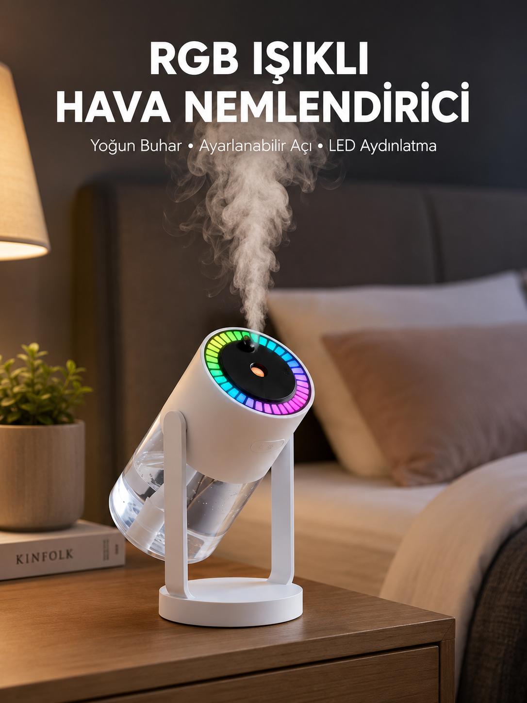 Gökyüzü Projektörlü Buhar Makinesi Ev Ofis ve Araç Uyumlu - Lisinya