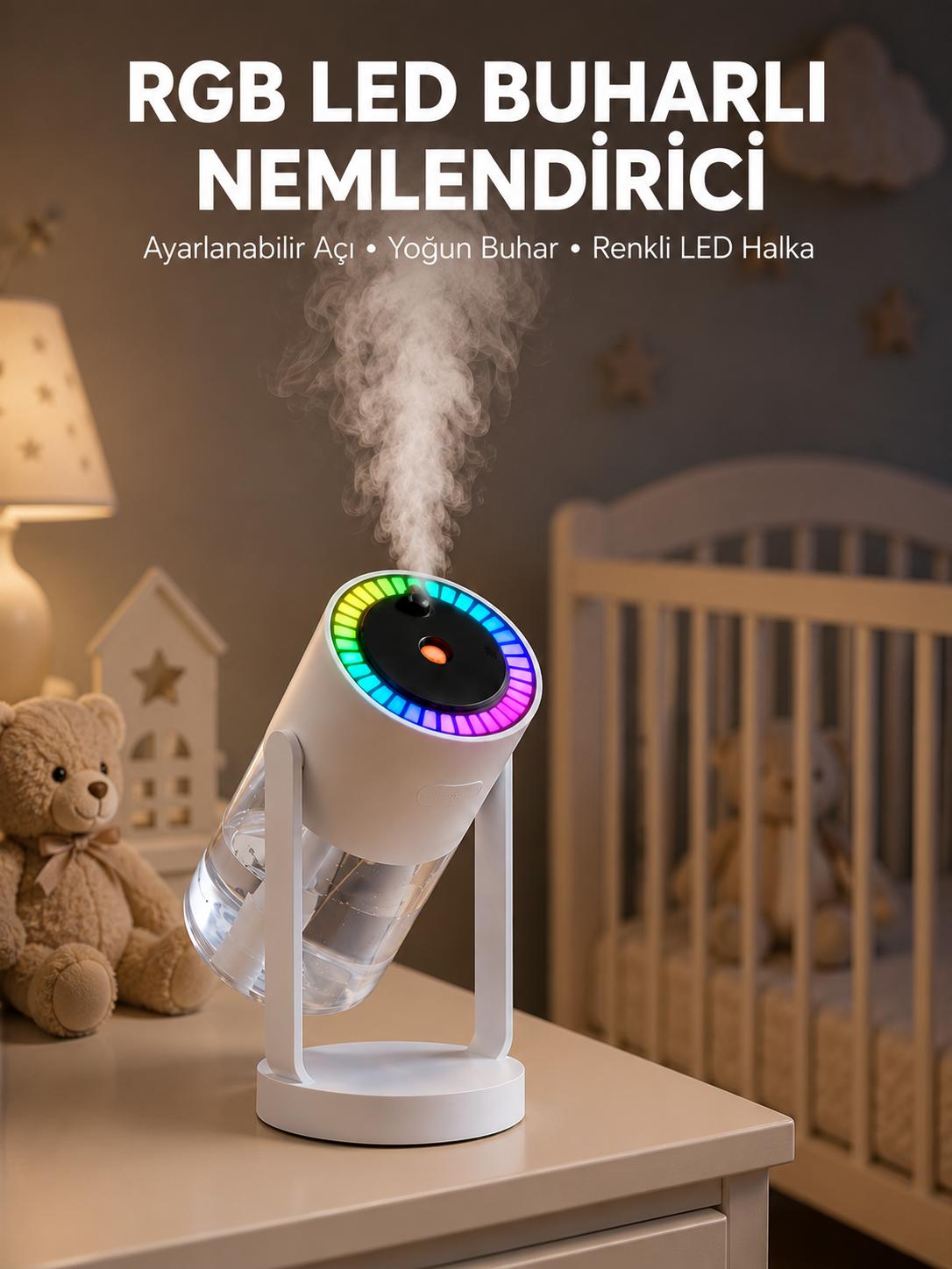 Ultrasonik Hava Nemlendirici Renkli Işık ve Manuel Püskürtme Ayarı Yeni Nesil - Lisinya Ultrasonik Hava Nemlendirici Renkli Işık ve Manuel Püskürtme Ayarı Yeni Nesil - Lisinya