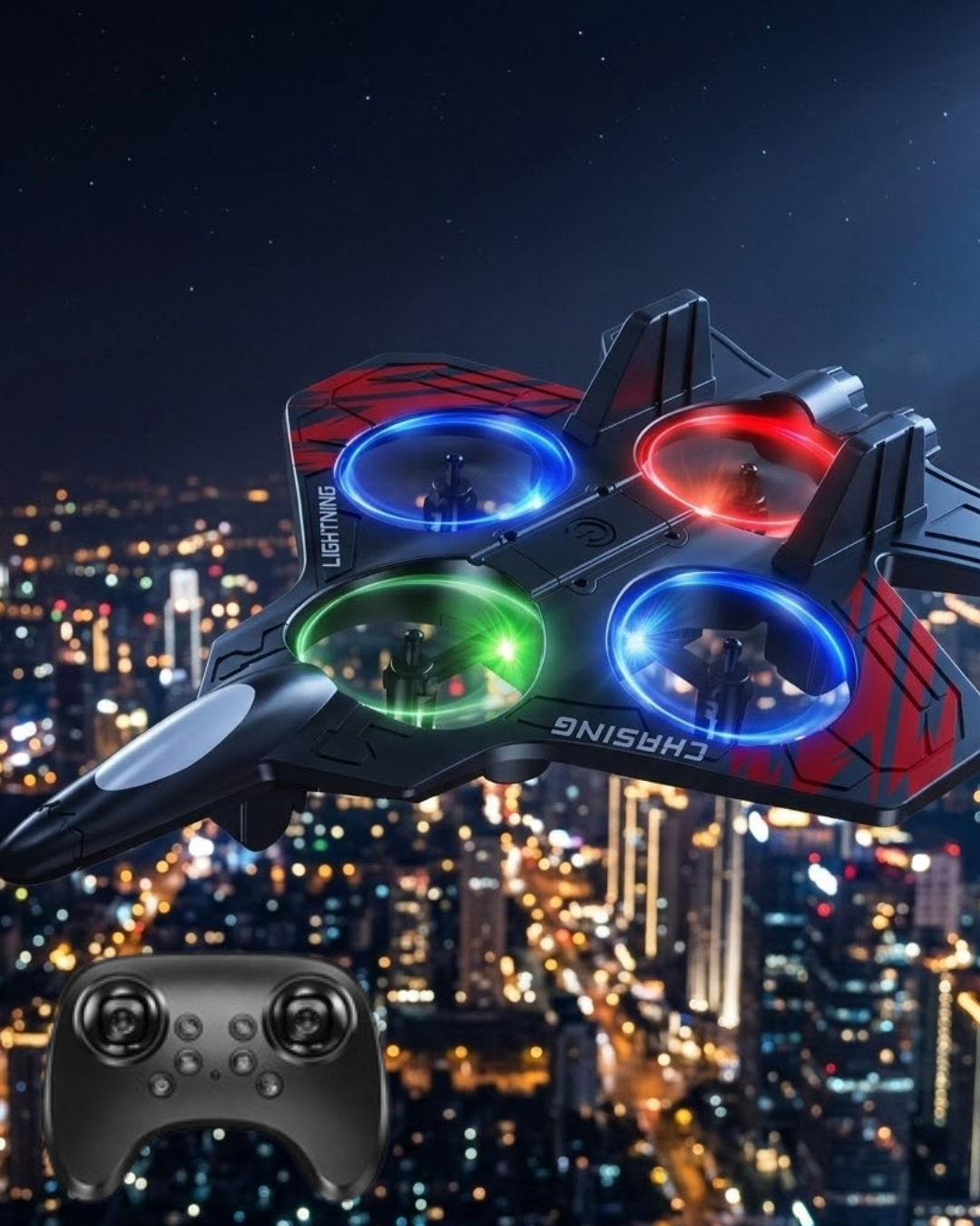 LED Işıklı Uzaktan Kumandalı Drone Fighter Jet Tasarımlı 360 Derece Dönebilen Oyuncak Uçak - Lisinya LED Işıklı Uzaktan Kumandalı Drone Fighter Jet Tasarımlı 360 Derece Dönebilen Oyuncak Uçak - Lisinya