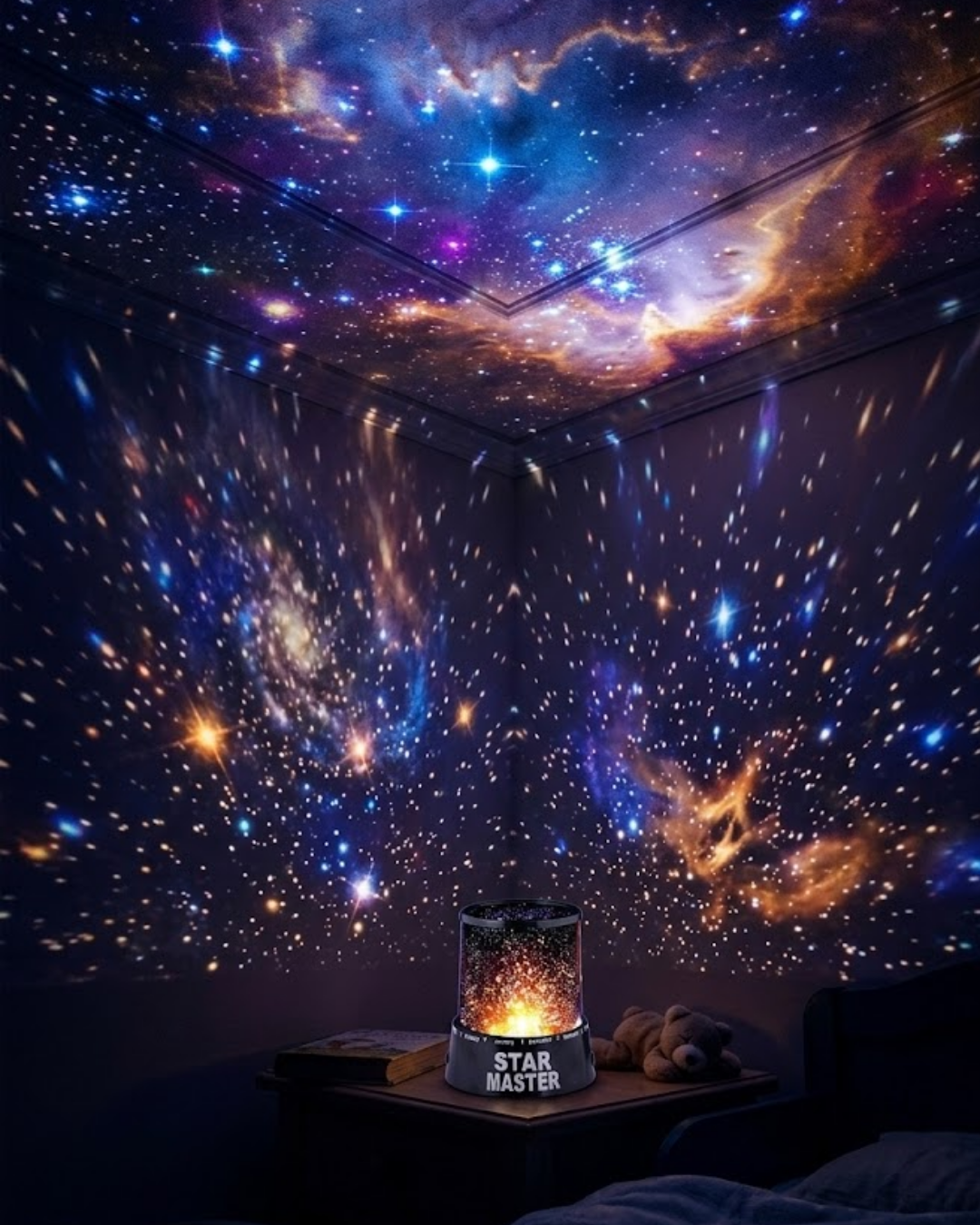 Yıldız Projeksiyon Gece Lambası Renkli Galaksi Işık Projektörü - Lisinya