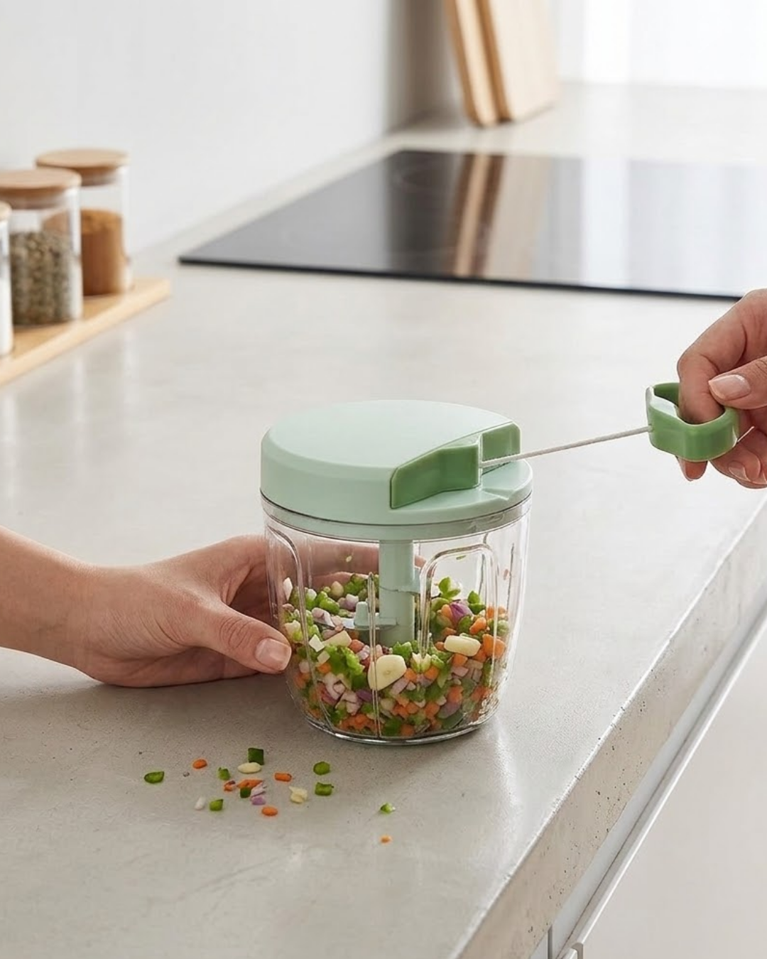 İpli Manuel Sebze Doğrayıcı 5 Bıçaklı Pratik Mutfak Rondosu - Lisinya