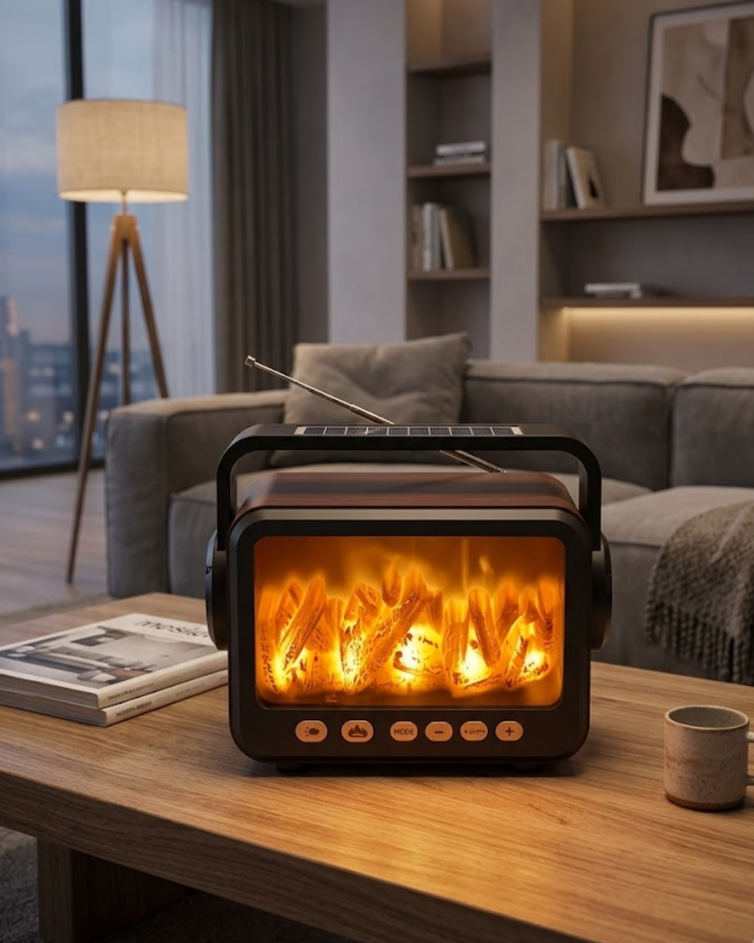 Şömine Efektli Bluetooth Hoparlör FM Radyo USB TF Kart Müzik Çalar - Lisinya