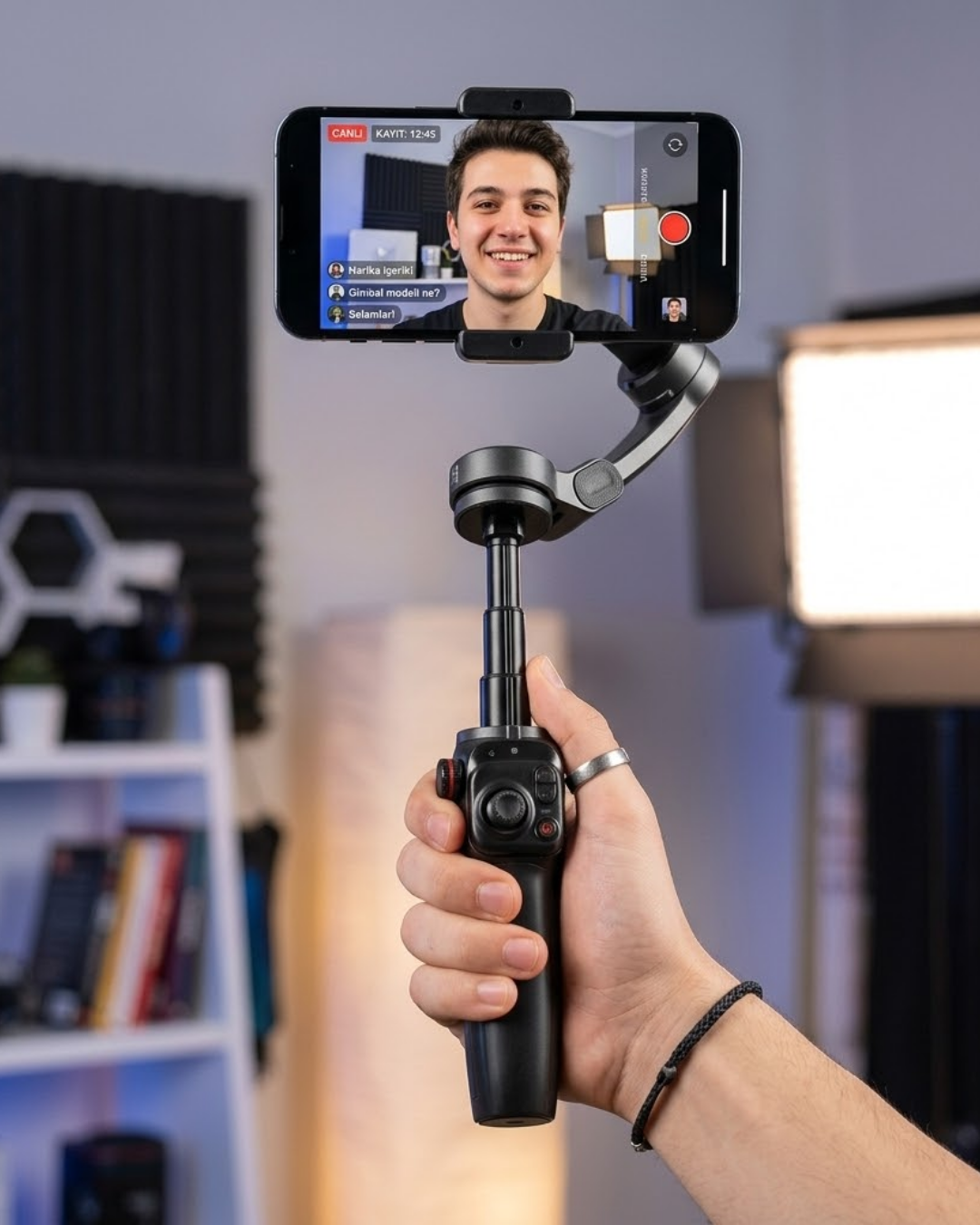 3 Eksen Telefon Gimbal Stabilizer Video Sabitleyici Vlog ve Çekim Aparatı - Lisinya