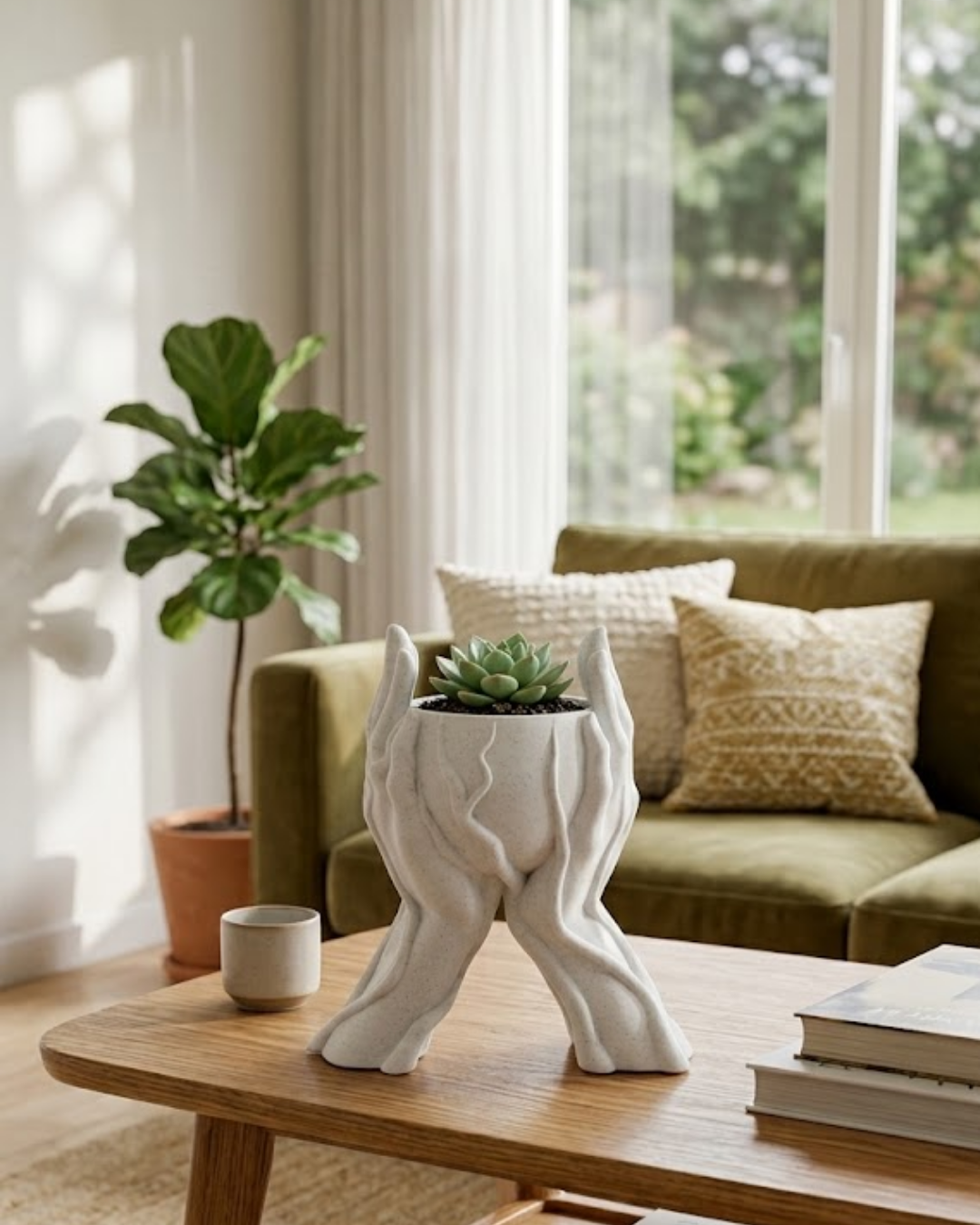 Dekoratif 3D El Tasarımlı Vazo Saksı Modern Ev Dekorasyon Aksesuarı - Lisinya