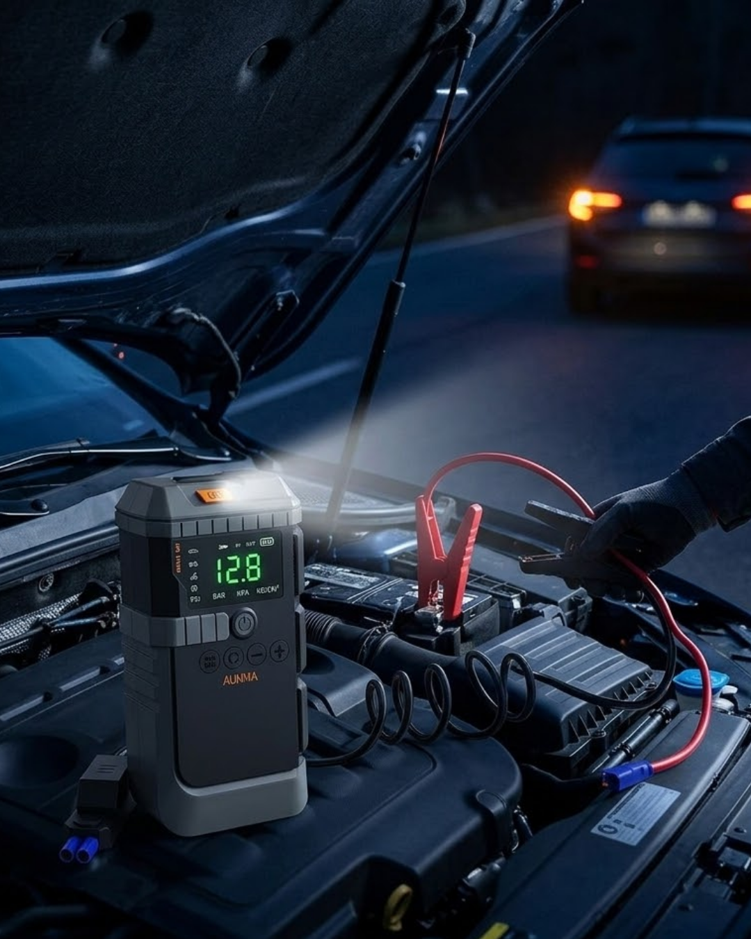 Taşınabilir Akü Takviye Cihazı Araç Çalıştırma ve Dijital Hava Kompresörü Çok Amaçlı Güç Ünitesi - Lisinya