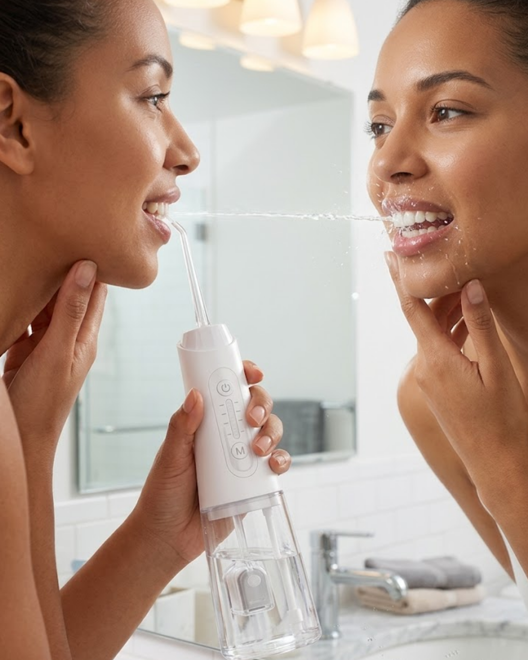 IPX7 Su Geçirmez Şarjlı Ağız Duşu 320 ml Su Tanklı Ayarlanabilir Basınçlı - Lisinya
