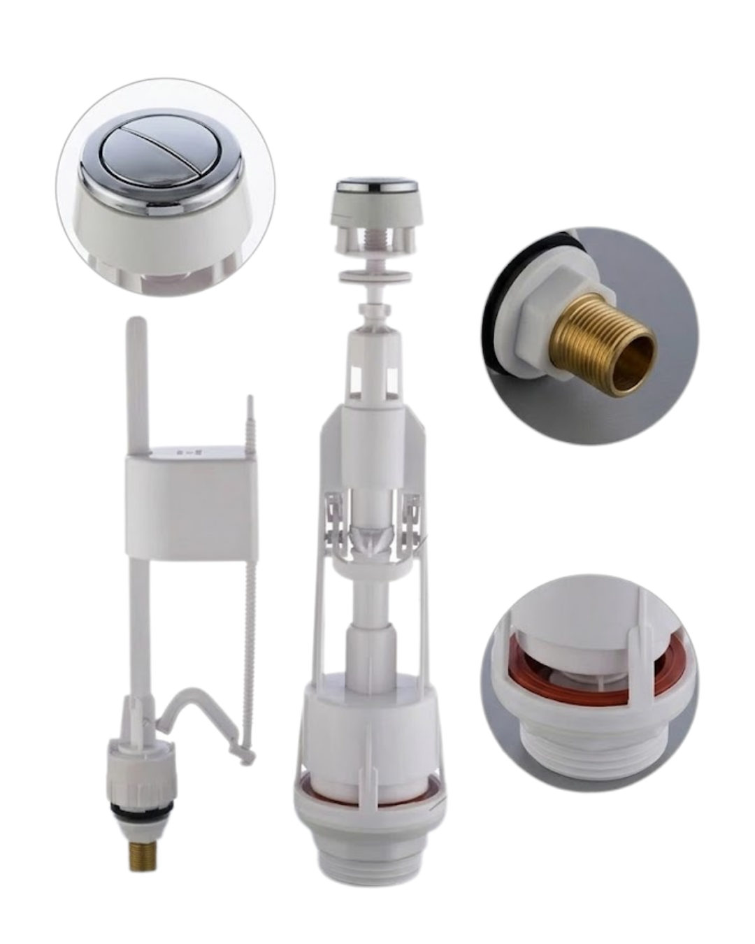 Basmalı Klozet Rezervuar İç Mekanizması Ayarlanabilir Su Seviyeli Tahliye Sistemi - Lisinya