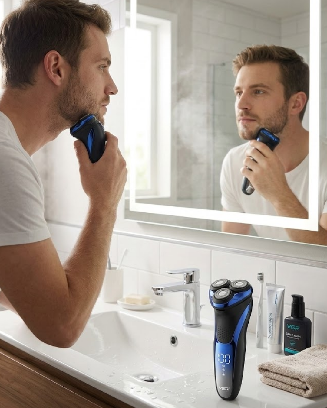 Profesyonel Elektrikli Tıraş Makinesi 3D Döner Başlık Erkek Bakım Cihazı - Lisinya Profesyonel Elektrikli Tıraş Makinesi 3D Döner Başlık Erkek Bakım Cihazı - Lisinya