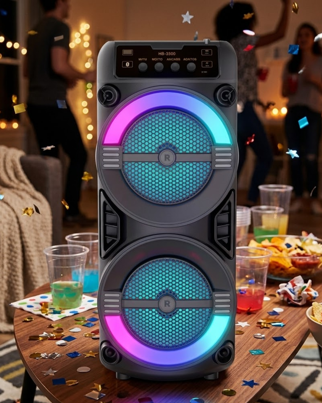 LED Işıklı Kablosuz Bluetooth Hoparlör USB TF Kart Destekli - Lisinya