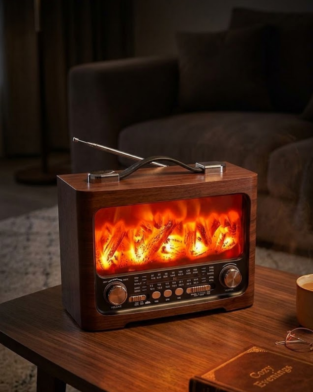 Dekoratif Şömine Görünümlü Bluetooth Hoparlör FM AM SW Radyo USB TF Kart Müzik Çalar - Lisinya