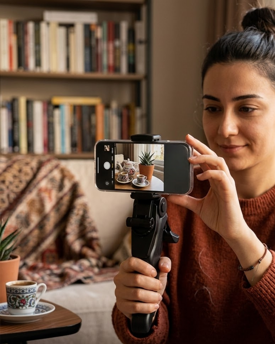 Masaüstü Telefon Tripodu Katlanabilir Telefon Tutucu Video Çekim Standı - Lisinya