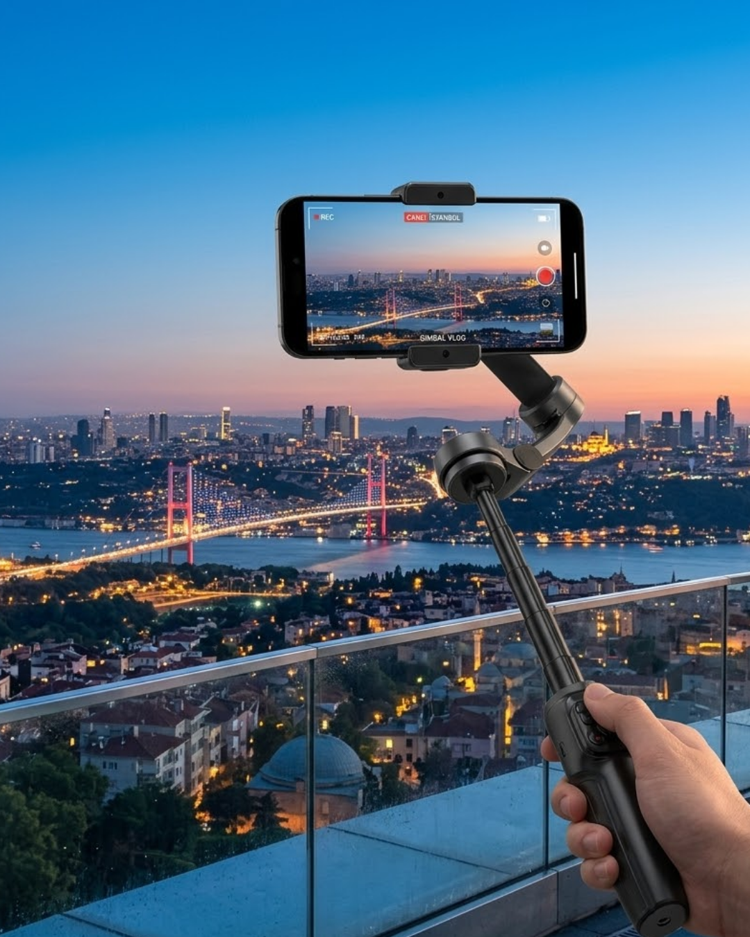 Profesyonel Telefon Gimbal Stabilizer 3 Axis Video Sabitleyici Vlog Tripod - Lisinya