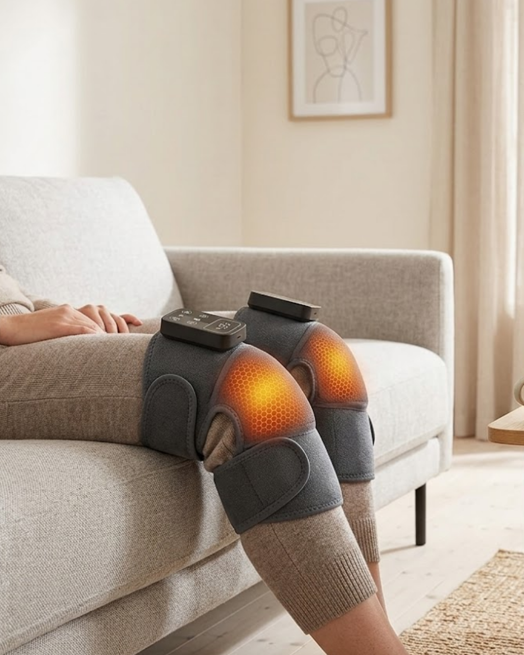 Kablosuz Isıtmalı Diz Omuz Masaj Cihazı Titreşimli Eklem Masaj Bandı 2li Set - Lisinya