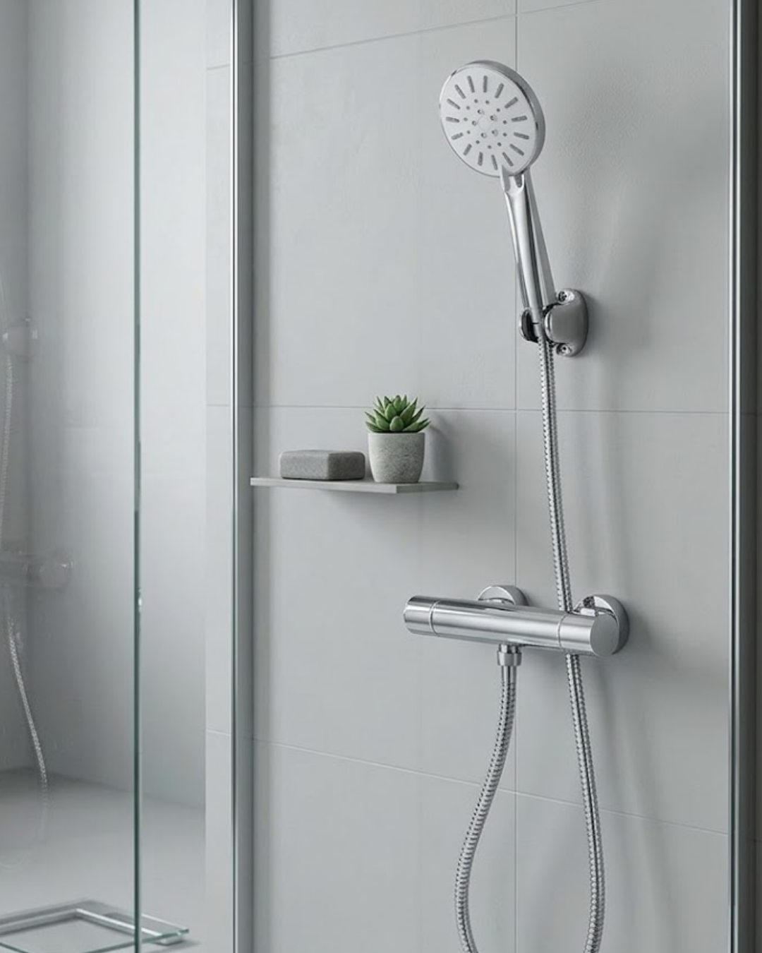 Çok Fonksiyonlu 4 Modlu El Duşu Başlığı Krem Duş Seti Spiral Hortumlu - Lisinya