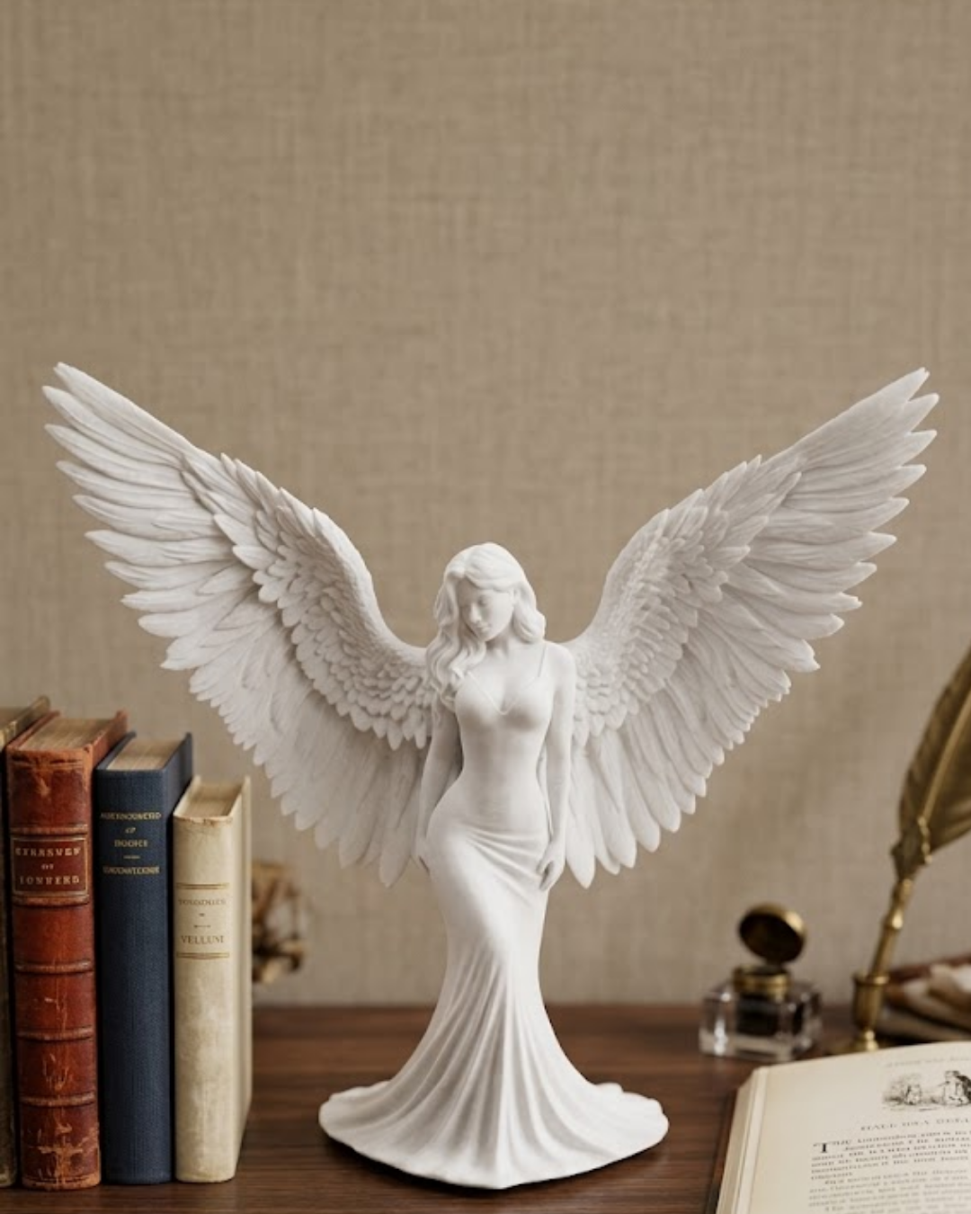 Kanatlı Melek Figürü 3D Baskı Dekoratif Heykel Biblo Ev Ofis Aksesuarı - Lisinya Kanatlı Melek Figürü 3D Baskı Dekoratif Heykel Biblo Ev Ofis Aksesuarı - Lisinya