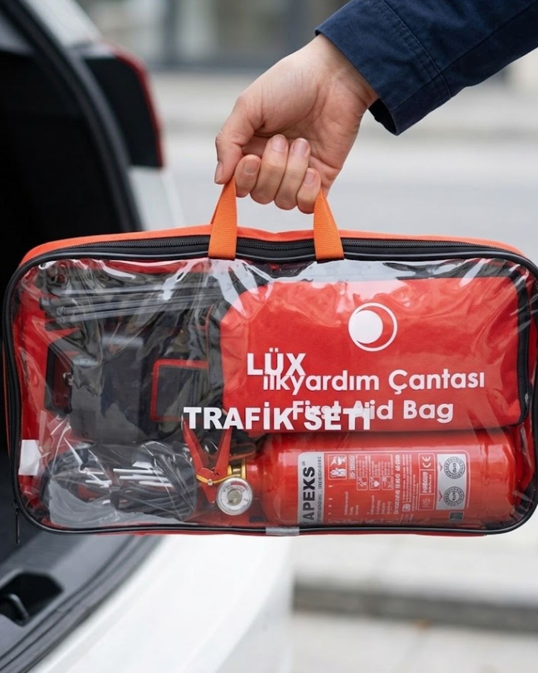 Araç Trafik Seti Muayene Uyumlu Yangın Söndürücü ve İlk Yardım Kiti - Lisinya