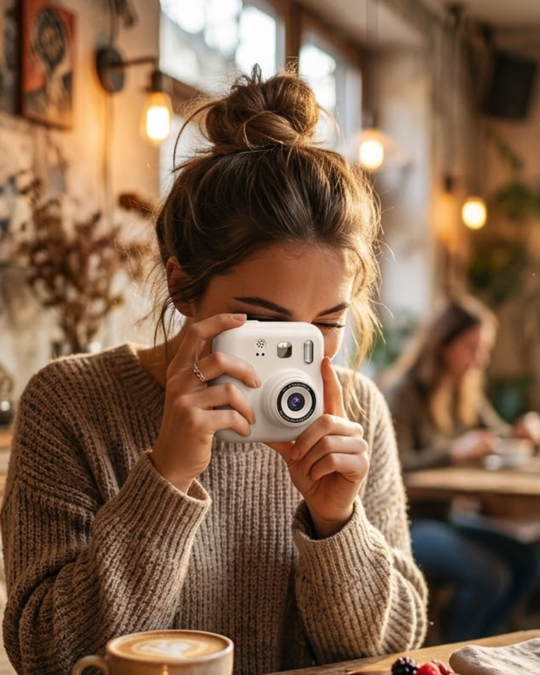 Mini Dijital Çocuk Kamerası Anında Baskı 5 Kalem 4 Kağıt Rulo Hediyeli - Lisinya