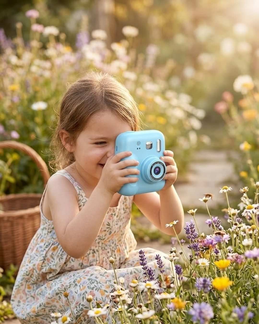 Anında Baskı Yapan Çocuk Kamerası Video Çekim ve Boyama Kalemli Set - Lisinya