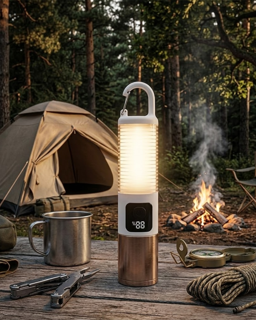 Taşınabilir LED Kamp Feneri USB Şarjlı Yüksek Parlaklık 500 Lümen Güç Göstergeli - Lisinya Taşınabilir LED Kamp Feneri USB Şarjlı Yüksek Parlaklık 500 Lümen Güç Göstergeli - Lisinya