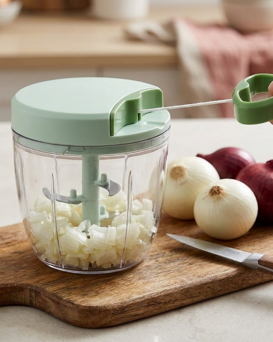 Manuel İpli Sebze Doğrayıcı Çok Bıçaklı Pratik Mutfak Blenderı - Lisinya