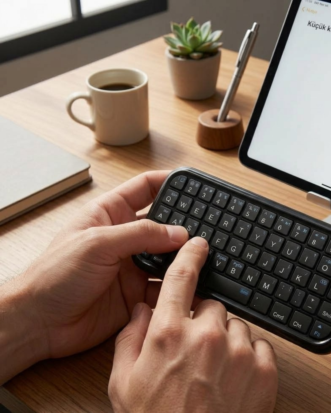 Taşınabilir Mini Bluetooth Klavye Şarjlı Kablosuz Klavye - Lisinya