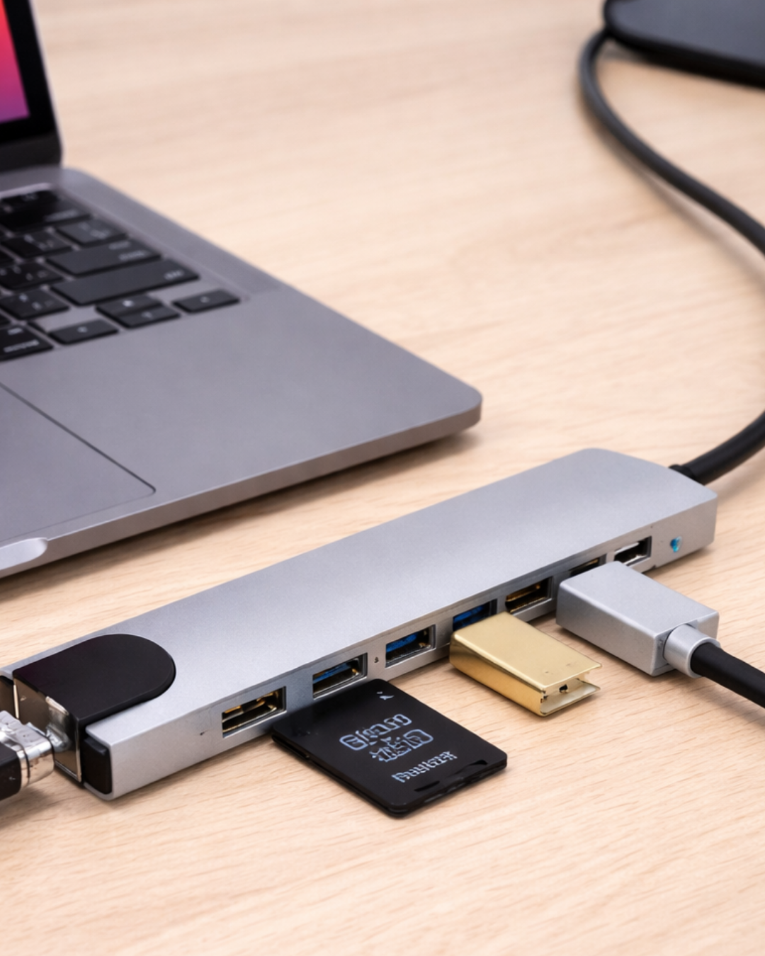 USB C Çoklu Port Adaptör HDMI USB Ethernet SD Kart Hub - Lisinya