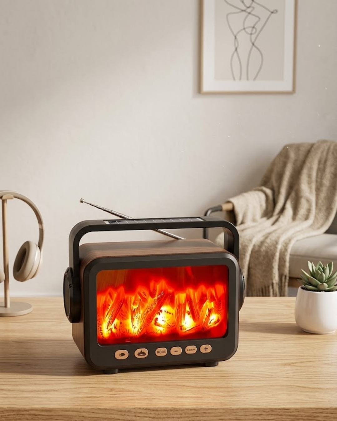 LED Şömine Efektli Kablosuz Hoparlör FM Radyo Müzik Çalar - Lisinya LED Şömine Efektli Kablosuz Hoparlör FM Radyo Müzik Çalar - Lisinya