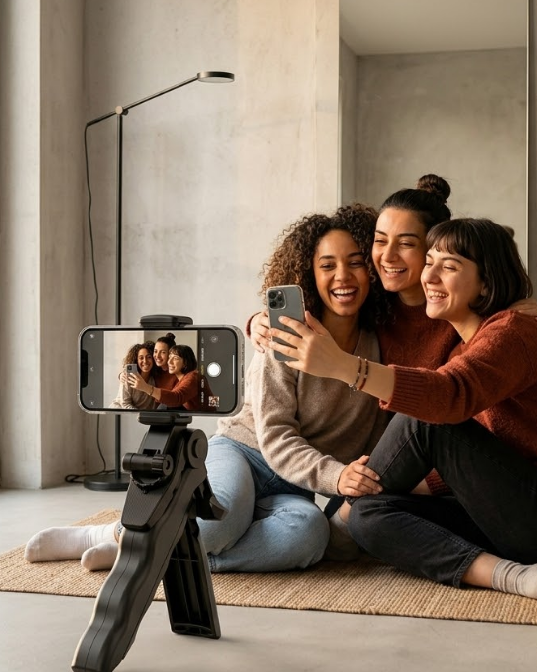 Mini Telefon Tripodu Ayarlanabilir Telefon Standı Vlog ve Fotoğraf Çekim Aparatı - Lisinya