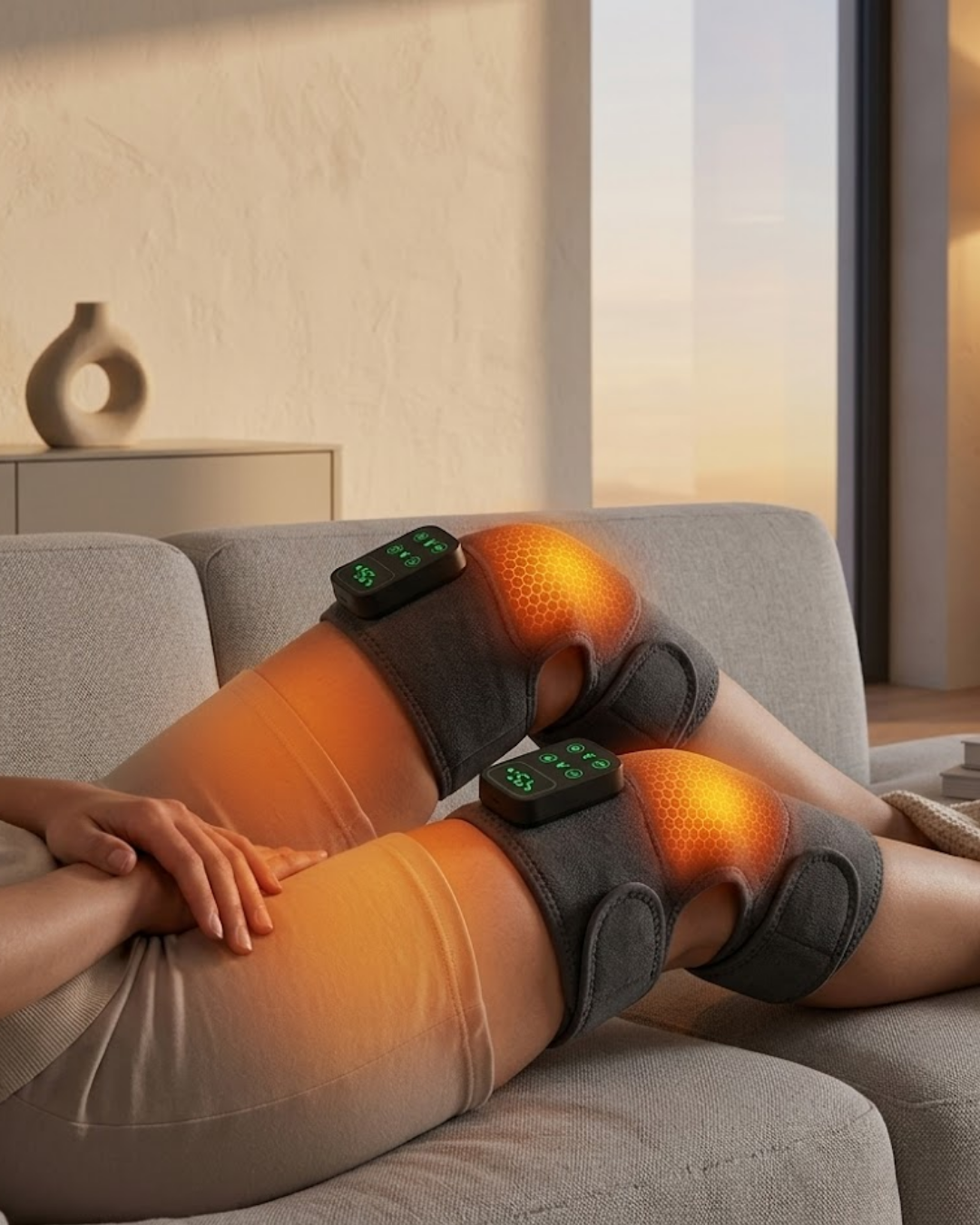 Isıtmalı Diz Omuz Dirsek Masaj Dizlik Seti Titreşimli Masaj Aleti 2 Adet - Lisinya