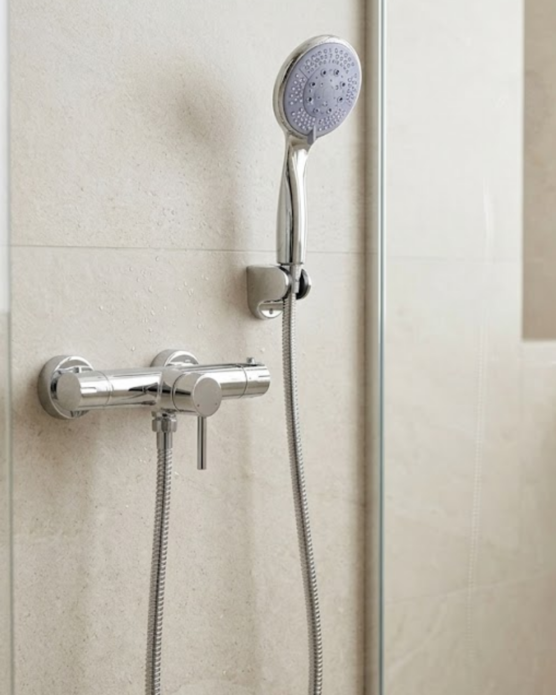 Mavi 4 Fonksiyonlu El Duşu Başlığı Seti Spiral Hortum ve Duş Askısı - Lisinya Mavi 4 Fonksiyonlu El Duşu Başlığı Seti Spiral Hortum ve Duş Askısı - Lisinya