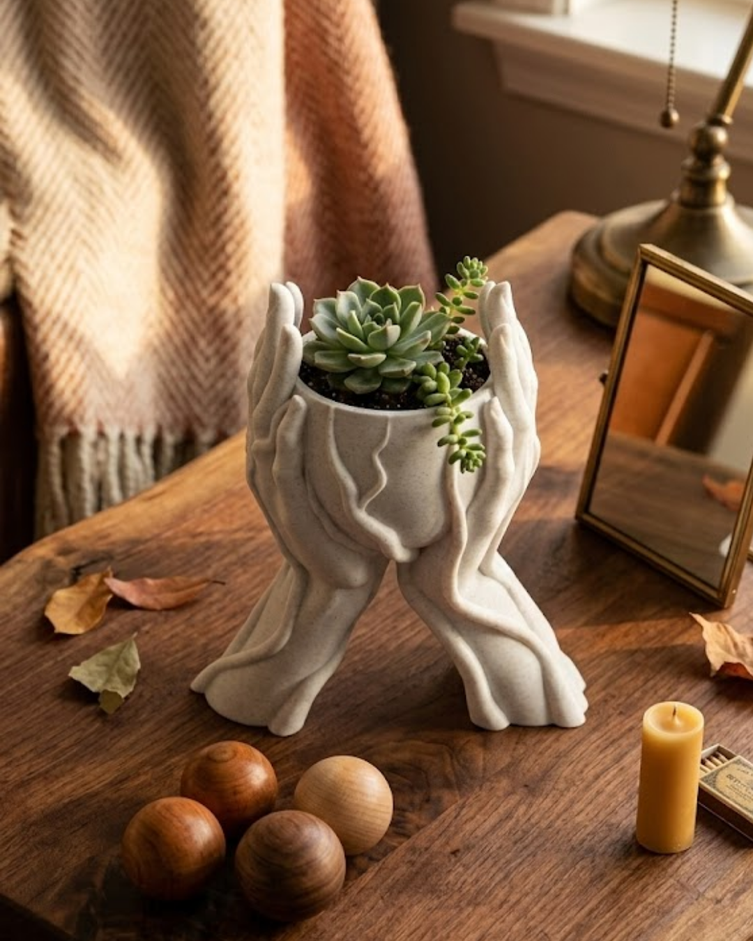 Minimalist El Tasarımlı Dekoratif 3D Saksı Vazo Modern Masa Dekoru - Lisinya