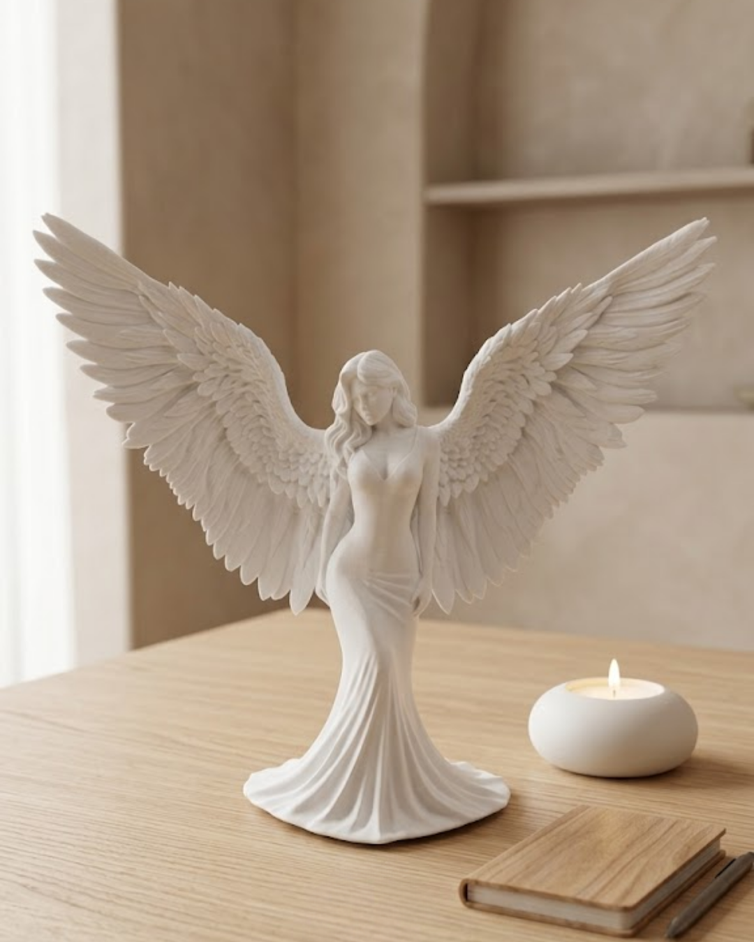 Estetik Melek Kadın Figürlü 3D Dekoratif Biblo Modern Salon Dekoru - Lisinya