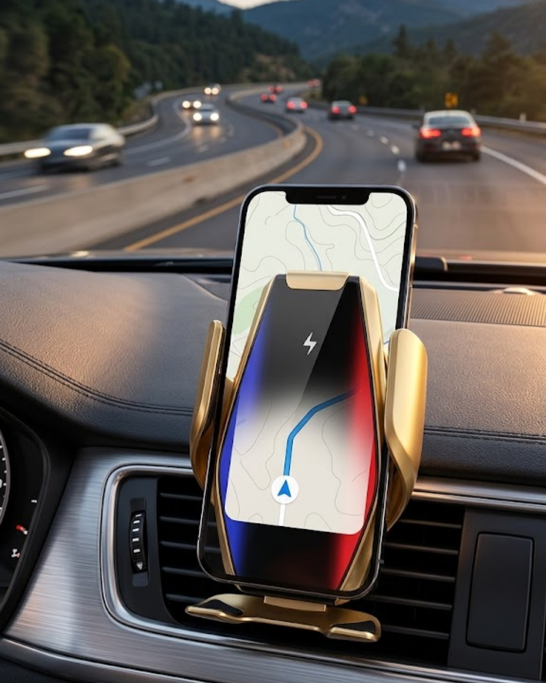 Kablosuz Şarjlı Araç Telefon Tutucu Sensörlü Otomatik Kilit 360 Derece Döner - Lisinya