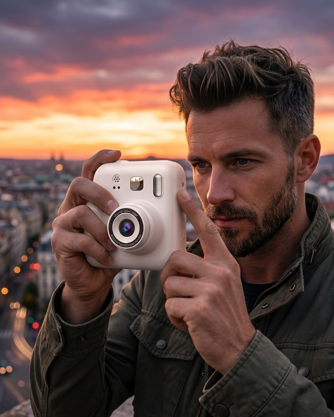 Eğlenceli Baskılı Çocuk Fotoğraf Makinesi Video Çekim 4 Rulo Kağıt 5 Kalem Set - Lisinya