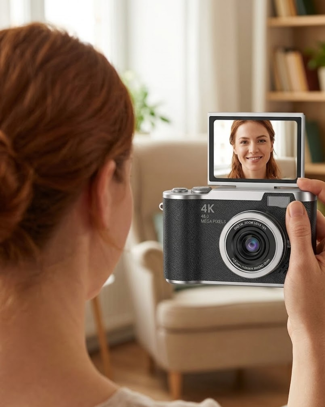 4K Video Çekim Özellikli Dijital Kamera 48 MP 8X Zoom ve 180 Derece Döner Ekranlı - Lisinya