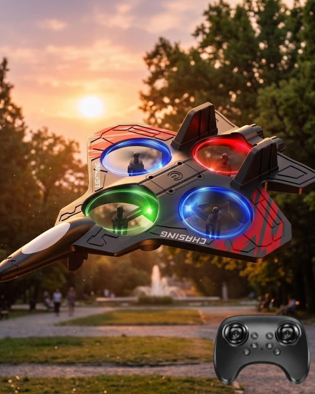 Uzaktan Kumandalı Drone Uçak LED Işıklı 360 Derece Akrobatik Hareket Özellikli - Lisinya