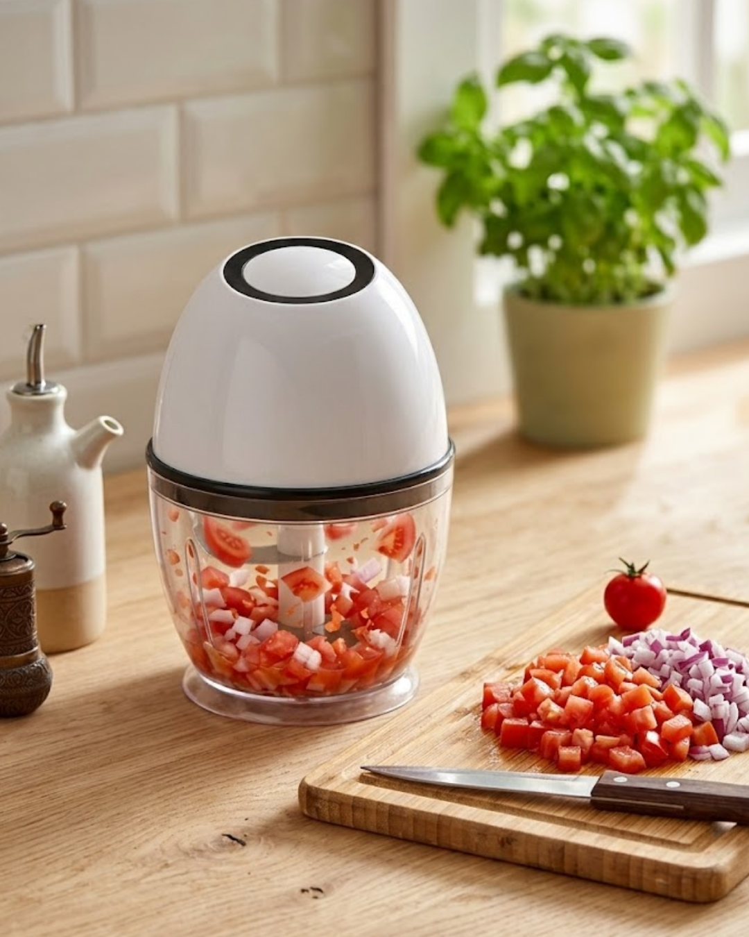 Mini Elektrikli Doğrayıcı 450 ML Şarjlı Sebze Doğrama Makinesi - Lisinya