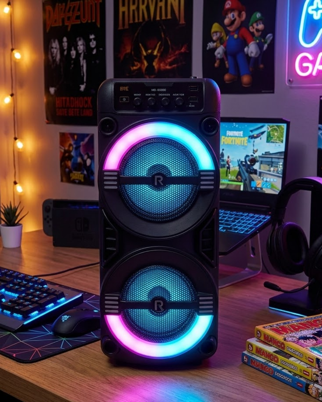 Kablosuz Bluetooth Hoparlör LED Işıklı USB ve TF Kart Destekli - Lisinya Kablosuz Bluetooth Hoparlör LED Işıklı USB ve TF Kart Destekli - Lisinya