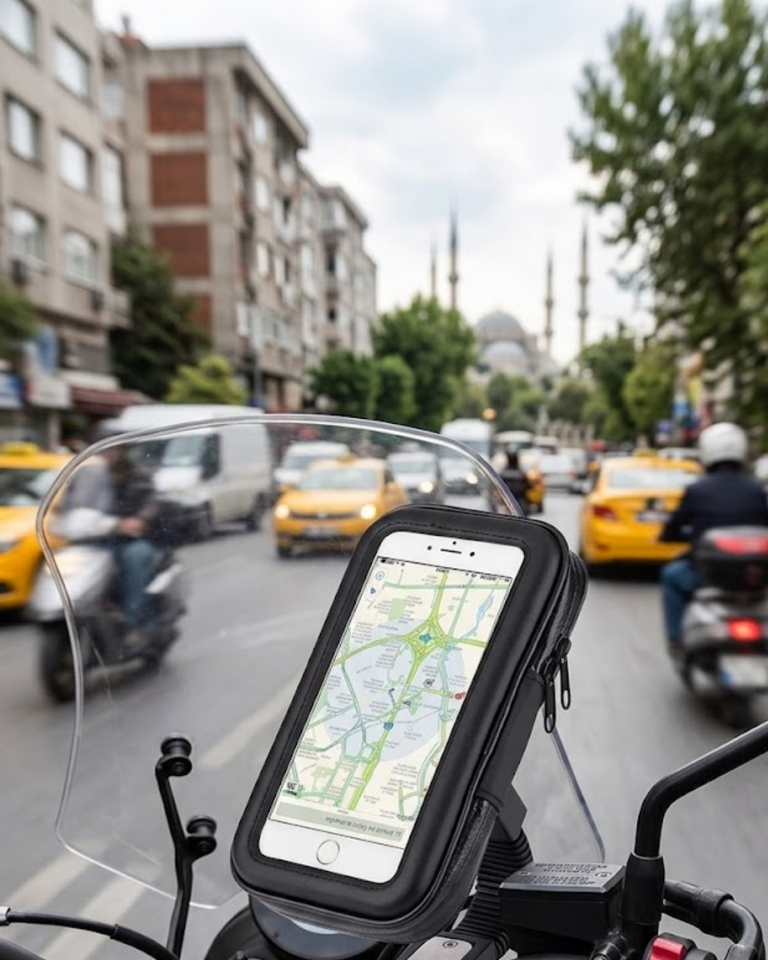 Su Geçirmez Motosiklet Telefon Tutucu Evrensel Gidon Montaj Navigasyon Standı - Lisinya