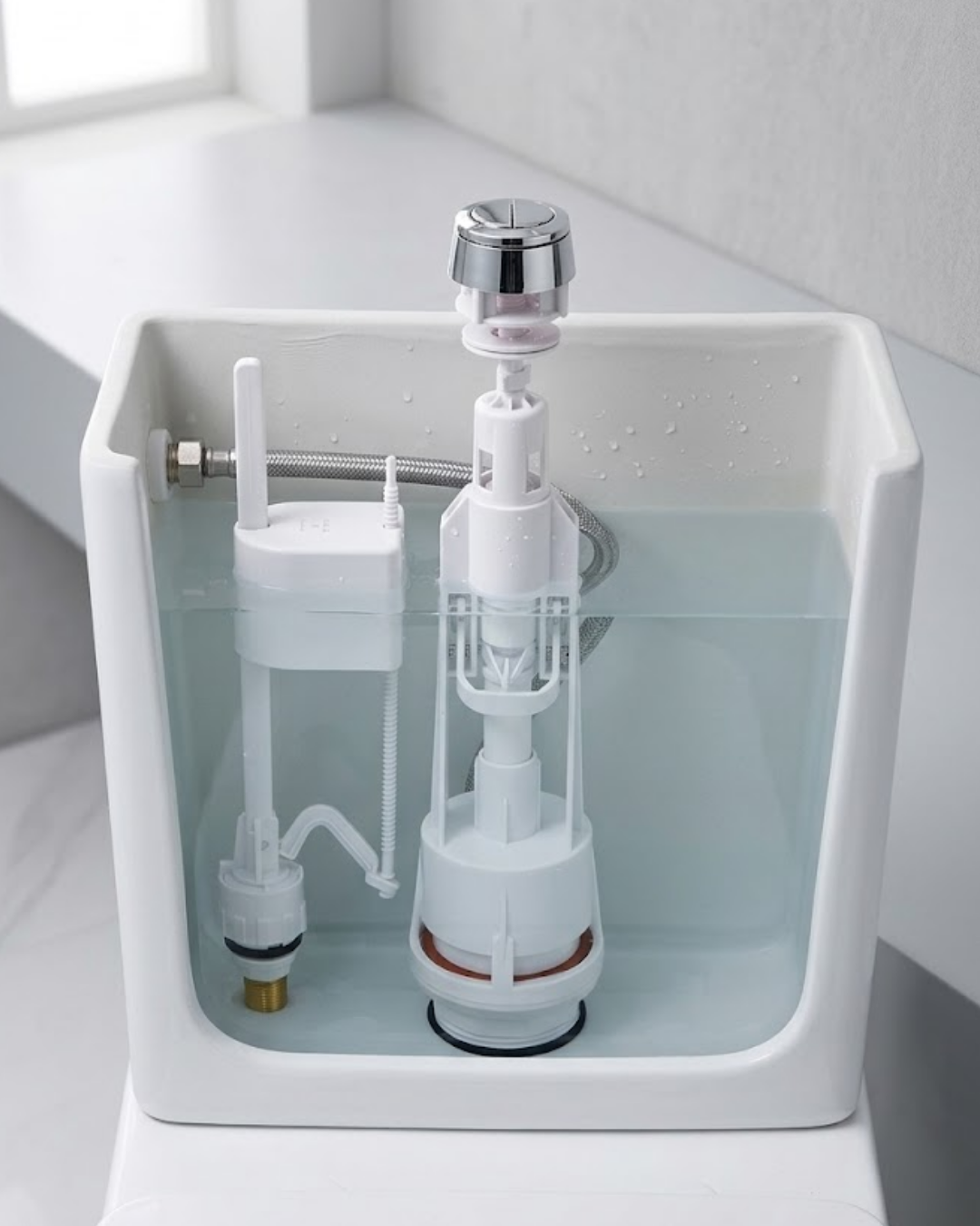 Vitrifiye Rezervuar İç Takımı Basmalı Mekanizma Alt Girişli Sessiz Dolum Sistemi - Lisinya